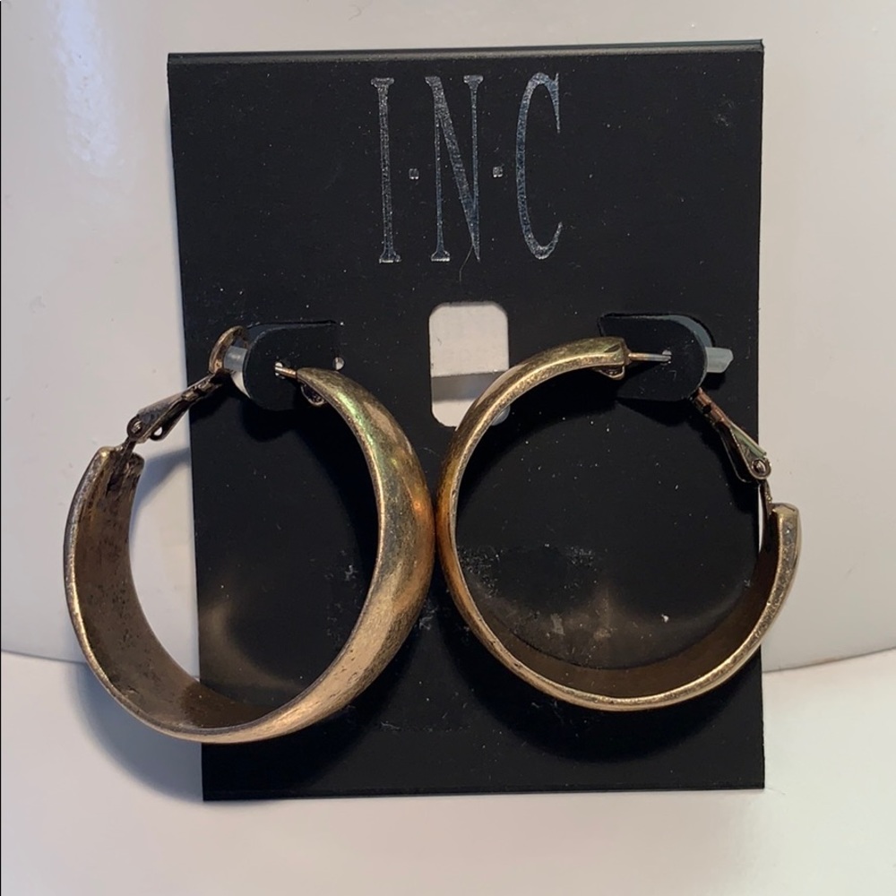 INC distressed hoop earrings